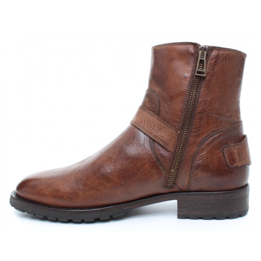 Belstaff Men/'s Trialmaster Cognac Leather Buckle Strap Boots EU 43 Size UK 9