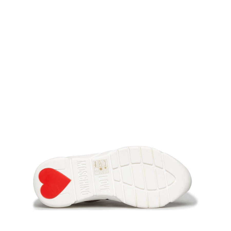 Scarpe Sneakers Donna LOVE MOSCHINO JA15323 Argento Pelle