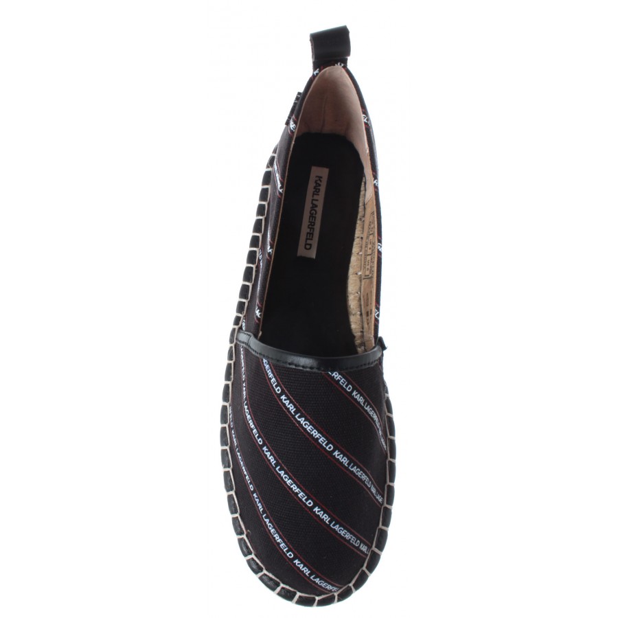 Chaussures Femmes Espadrillas KARL LAGERFELD Black Canvas Slip On Textile New