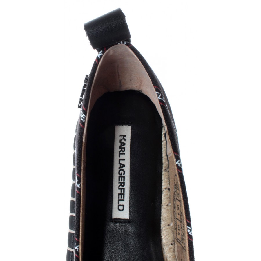 Women's Shoes Espadrillas KARL LAGERFELD Black Canvas Slip On Textile New
