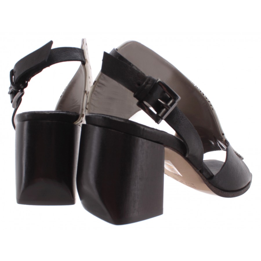 Damen Schuhe iXOS Sandalen Ferse Weiss Schwarz Leder Made In Italy Neu