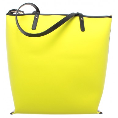Damen Shoulder Tasche BAGGHY Venezia Love Bella Shopping Bag L Rubber Gelb Neu