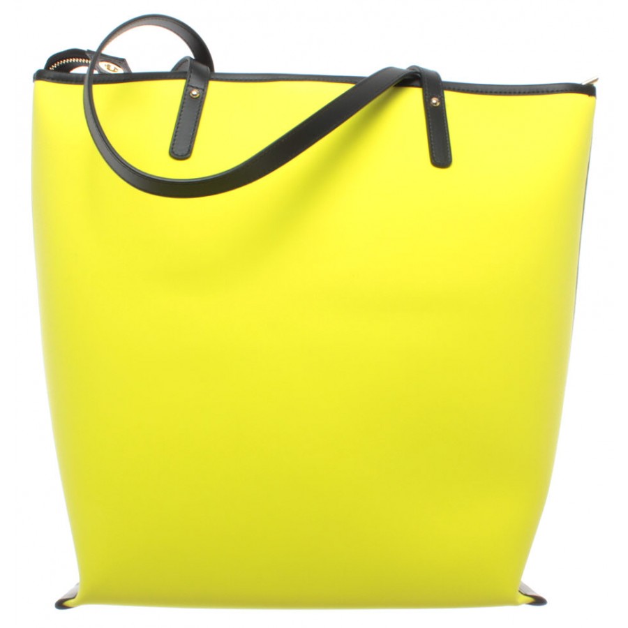 Borsa Donna A Spalla BAGGHY Venezia Love Bella Shopping Bag L Rubber Yellow New