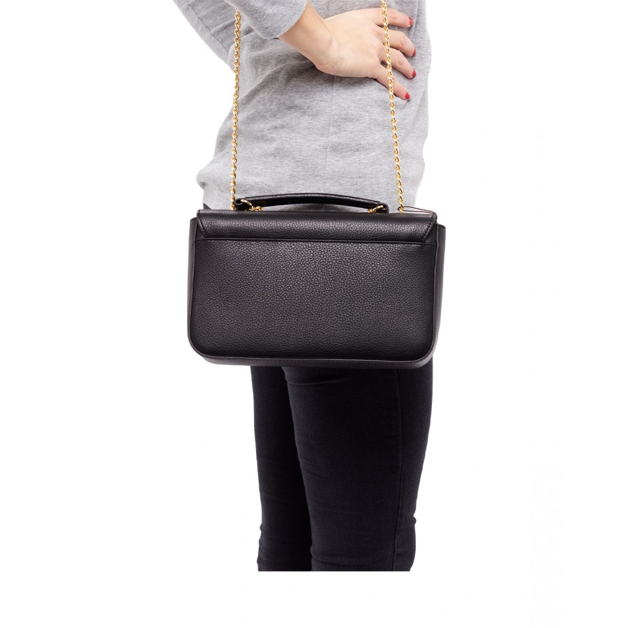 Women's Shoulder Bag LOVE MOSCHINO JC4136 Grain Nero Leather Black