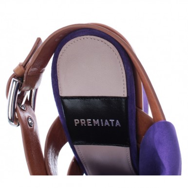 Women's Shoes Sandal Heels PREMIATA M5329 Camoscio Violet Suede Purple Leather