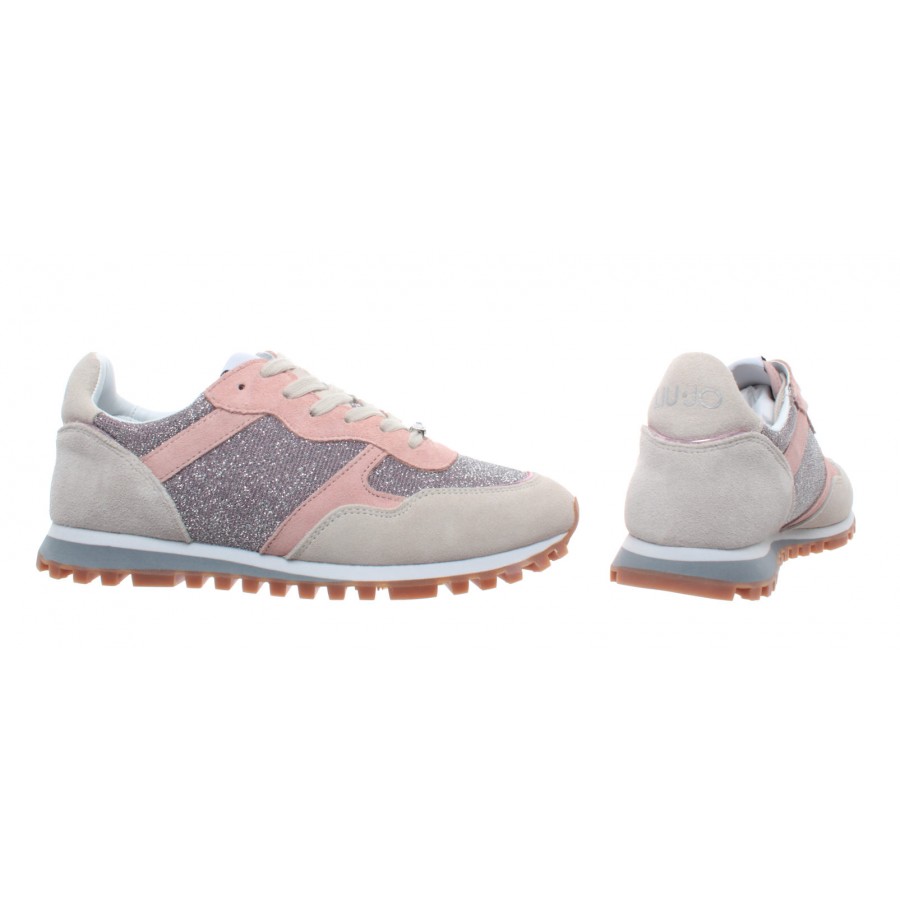 Lejos Ver a través de Bienes Zapatos Mujer Sneaker LIU JO Milano Alexa Running White Pink Nuevos