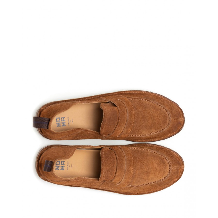 Men's Loafers Shoes MOMA 2ES044 Wash Legno Suede Brown