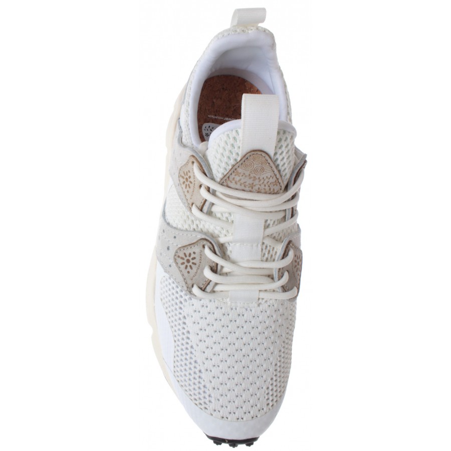 FLOWER MOUNTAIN Men's Shoes Sneakers Corax Man Velour Nylon Bianco White New