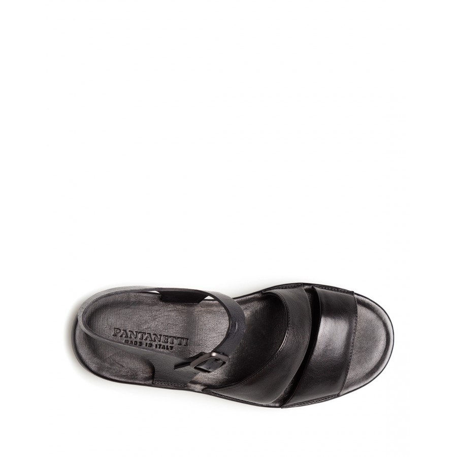 Women's Sandal Shoes PANTANETTI 14151D Jade Nero Leather Black
