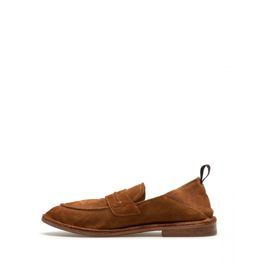Men's Loafers Shoes MOMA 2ES044 Wash Legno Suede Brown