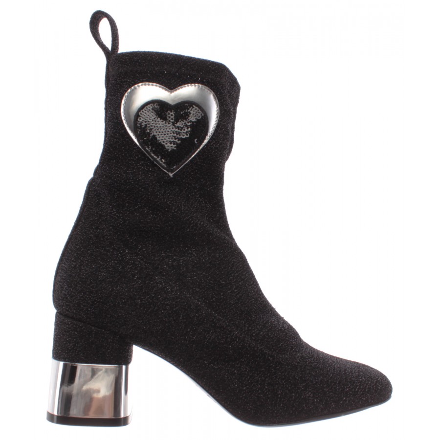 Women's Ankle Boots LOVE MOSCHINO JA24057 Heel 70 Lurex Stretch Black
