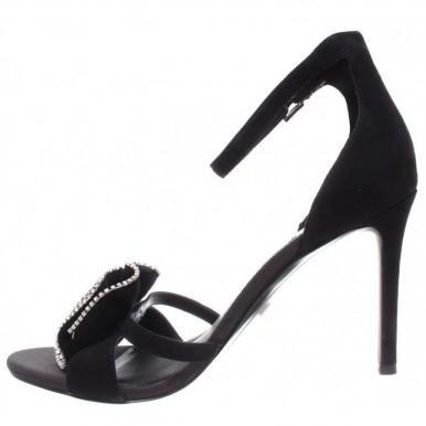MICHAEL KORS Valentina Sandal Suede 40R9VLHA2S Black Women's Shoes Heels New