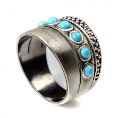 Rings Unisex B-HALL Turquoise Ring Brass Galvanic Stones Handmade In Italy New