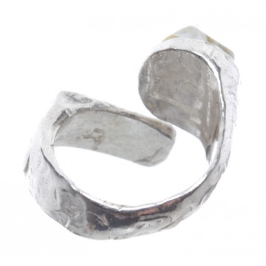 Ring Unisex B-HALL Gargoyle Milkyway 925 Brushed And Beaten By Hand Made Italy