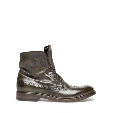 Men's Ankle Boots Shoes PREVENTI David Vitello Verde Leather Green