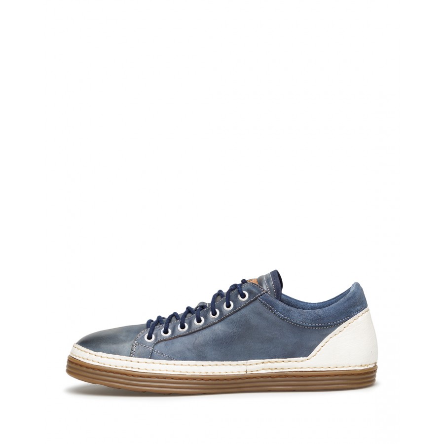 Men's Sneakers Shoes PREVENTI Mattias Cav Tin Blu Leather Blue