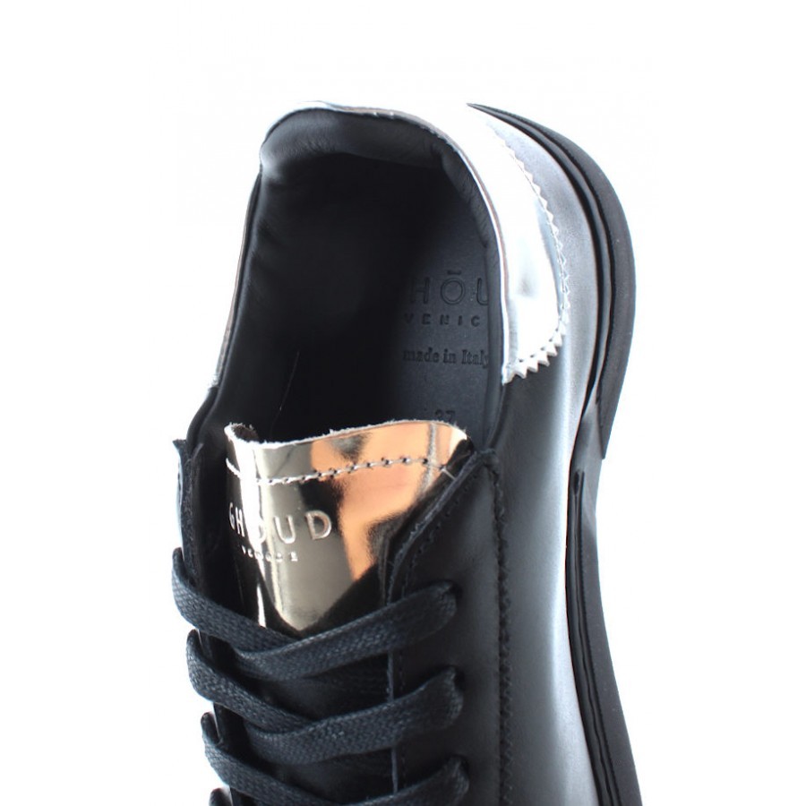 GHOUD Venice Damen Schuhe Sneakers Lob 01 Leder Mirror Schwarz Silber
