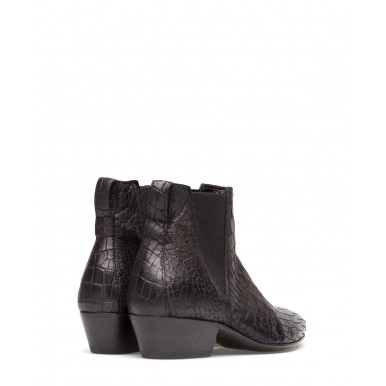 Women's Ankle Boots MOMA 1CS044-MARG Margherita Nero Leather Black