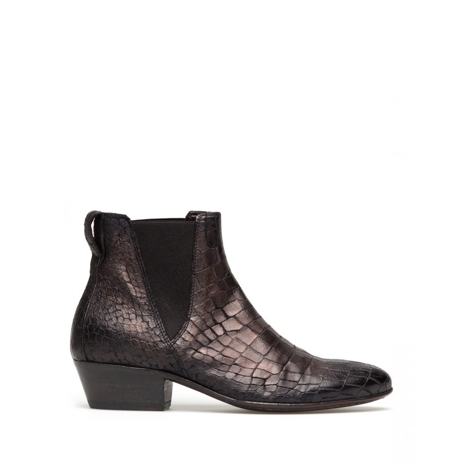 Women's Ankle Boots MOMA 1CS044-MARG Margherita Nero Leather Black