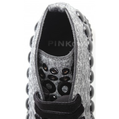Damen Schuhe Sneakers PINKO Shine Baby Shine Bolsena I42 Grey Spikes Neu
