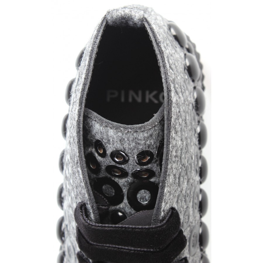 Women's Shoes Sneakers PINKO Shine Baby Shine Bolsena I42 Grey Studs New