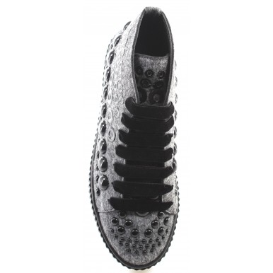 Chaussures Femme Sneakers PINKO Shine Baby Shine Bolsena I42 Grey Goujons New