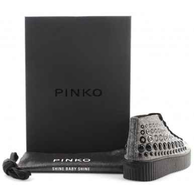 Chaussures Femme Sneakers PINKO Shine Baby Shine Bolsena I42 Grey Goujons New