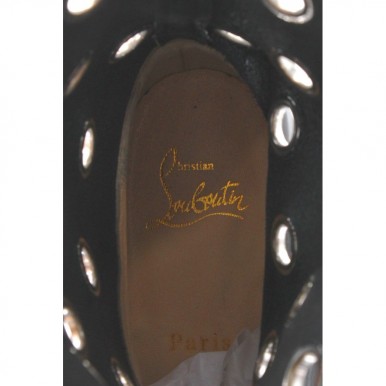 Women's Shoes Boots CHRISTIAN LOUBOUTIN Apollobotta Calf Black Silver Italy New