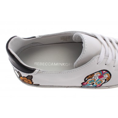 Women's Shoes Sneakers REBECCA MINKOFF 00MS NA01 Michell Skull Nappa White New