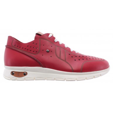 Herren Schuhe ROBERTO SERPENTINI Sneakers Pelle Rossa Leather Red Comfort New