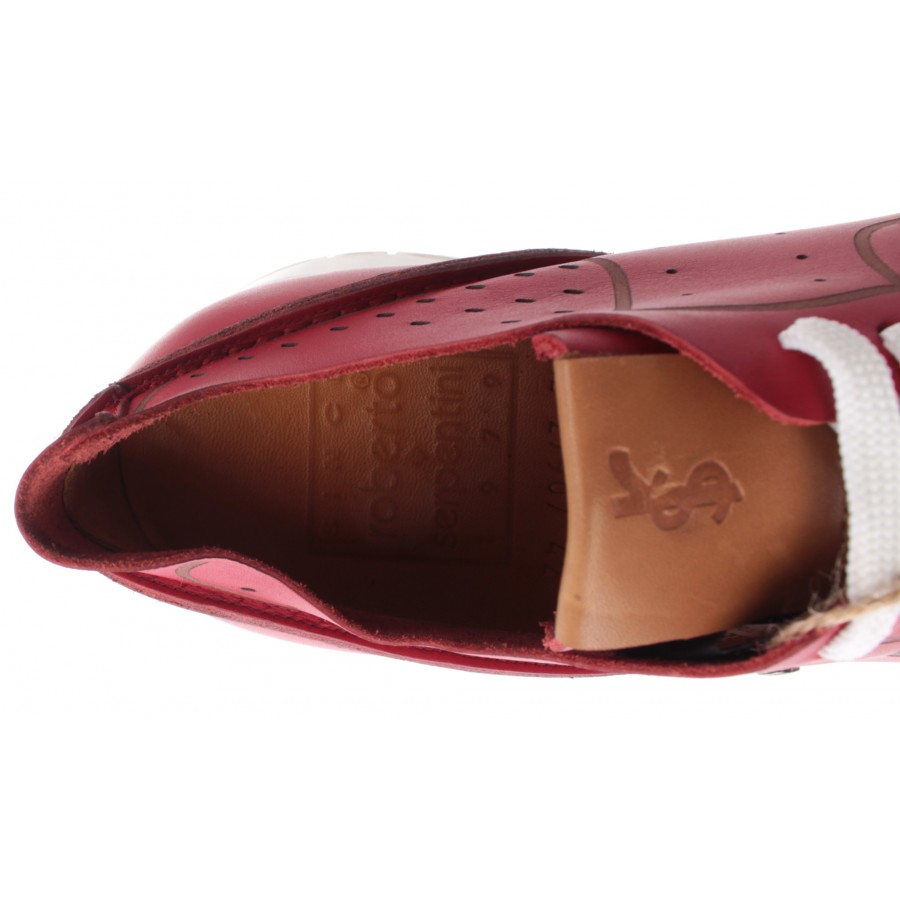 Herren Schuhe ROBERTO SERPENTINI Sneakers Pelle Rossa Leather Red Comfort New