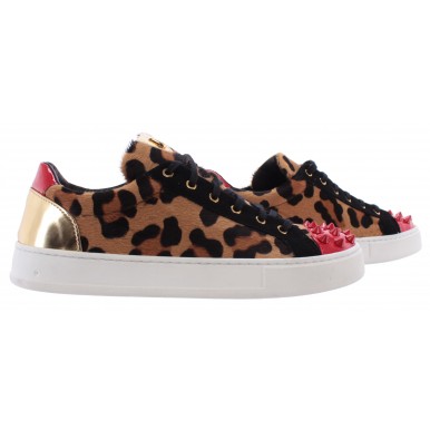Women's Shoes Sneakers ROBERTO BOTTICELLI Limited Pony Leopard Gold Made IT New