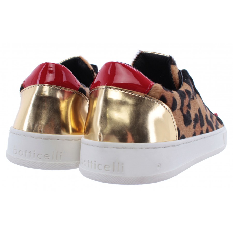 Damen Schuhe Sneakers ROBERTO BOTTICELLI Limited Pony Leopard Gold Italy Neu New