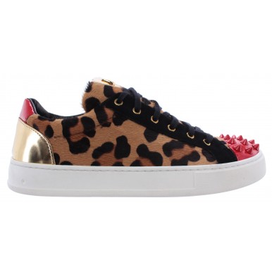 Scarpe Donna Sneakers ROBERTO BOTTICELLI Limited Pony Leopard Gold Italy Nuove