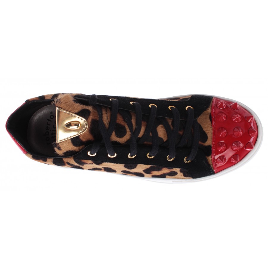 Chaussure Femmes Sneakers ROBERTO BOTTICELLI Limited Pony Leopard Gold IT New