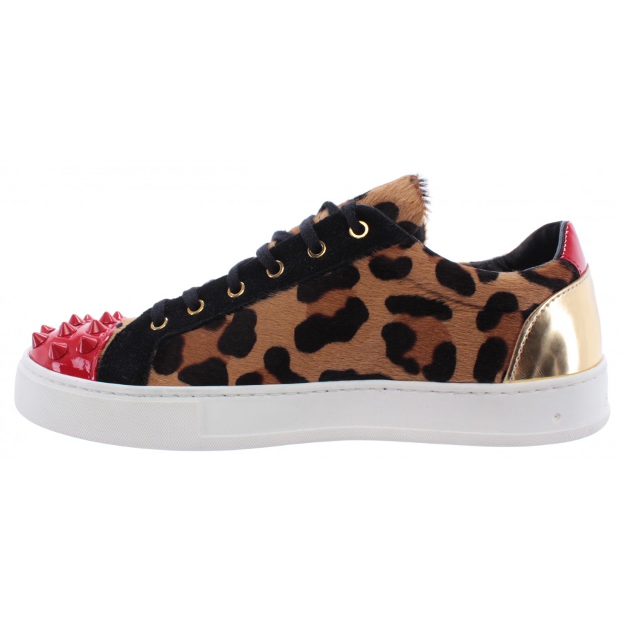 Scarpe Donna Sneakers ROBERTO BOTTICELLI Limited Pony Leopard Gold Italy Nuove