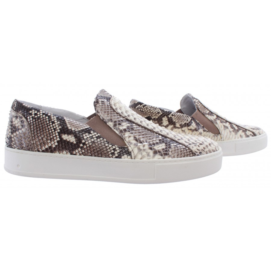 Damen Schuhe Sneakers ROBERTO BOTTICELLI Limited Python Rock Beige Made In Italy