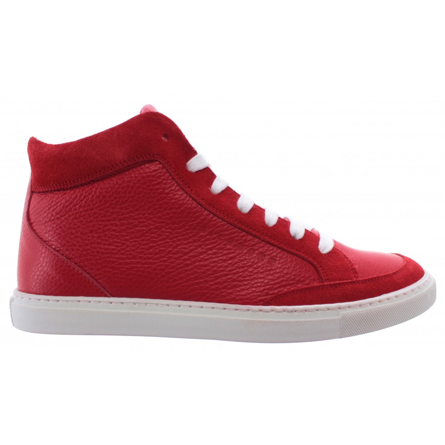 Men's High Top Sneakers Shoes RICHMOND 6627 Alce Rosso Leather Red New
