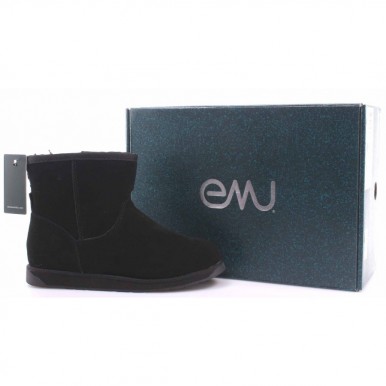 Damen Stiefeletten Schuhe EMU Spindle Mini W11019 Black Noir Wollfutter Neu
