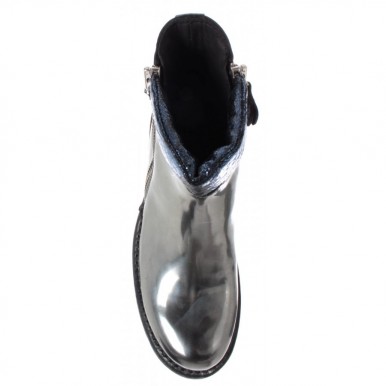 Women's Shoes Boots MOMA 86505-CC Specchio Argento Leather Vintage Made IT New