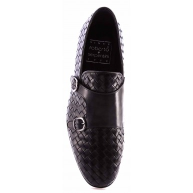 Men's Classic Shoes ROBERTO SERPENTINI 16915 182 Leather Black Business Made IT