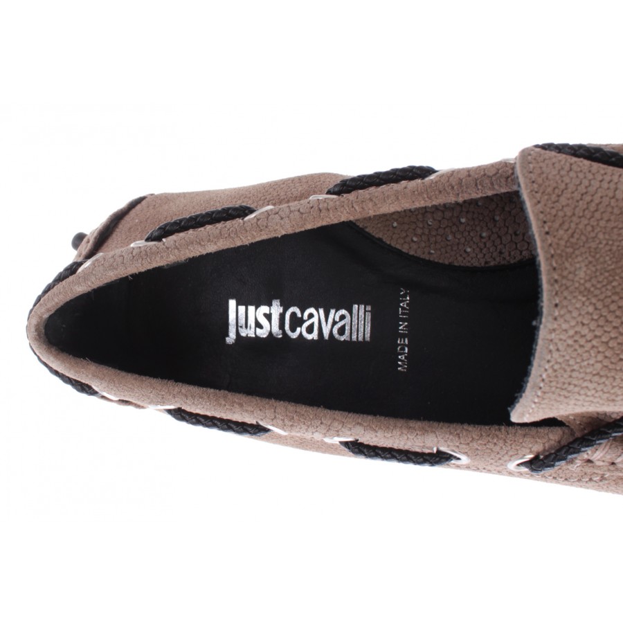 Chaussures Homme Mocassins JUST CAVALLI S12WR0035 804 Snake Print Beige Italy