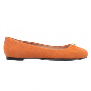 Women's Shoes Ballerinas LA MARTINA L1102162 Morgan Arancio Leather Orange New