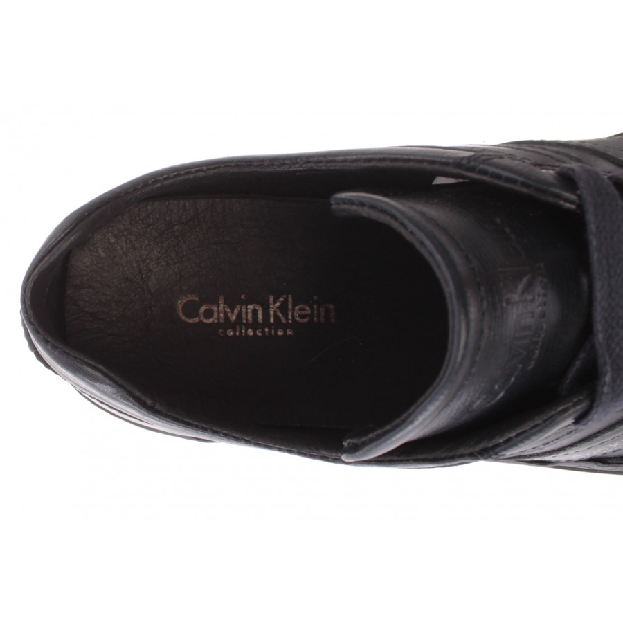 Herren Schuhe Sneakers CALVIN KLEIN Collection 4065-051 Grafic Blu Blau Leder