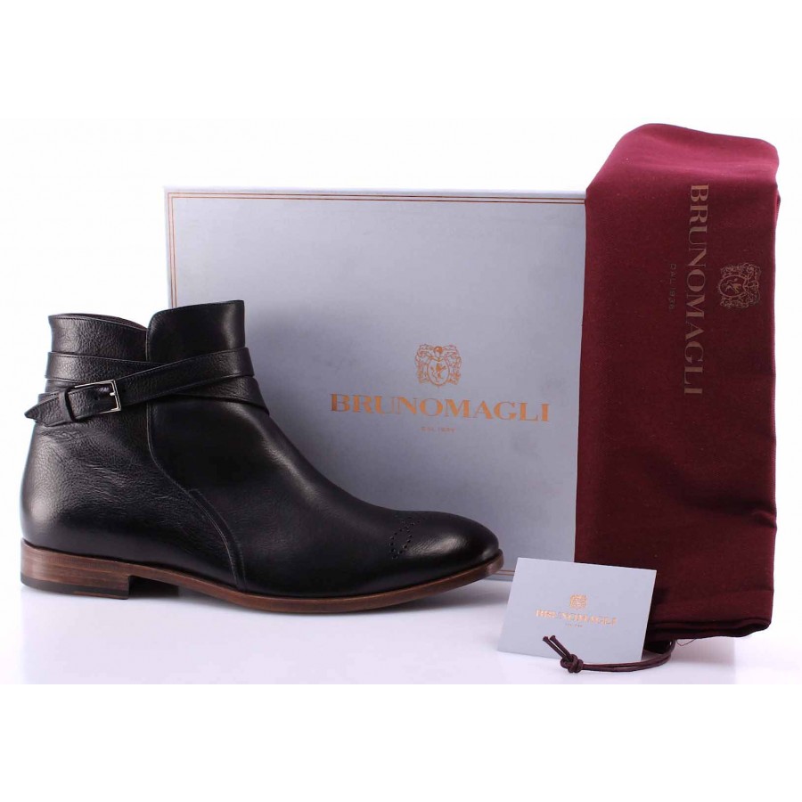 Men's Ankle Boots Shoes BRUNO MAGLI Midway Tronchetto Vitello Morgan Ruhof Black