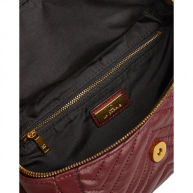 Woman's Shoulder Bag LA CARRIE 102P-BA-201 Grace Burgundy Leather