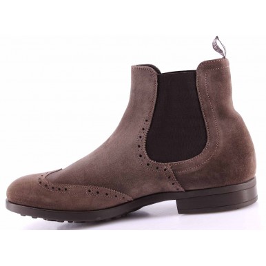 Men's Shoes Ankle Boot ALBERTO GUARDIANI Drive Shoes New Basi Suede Brown New
