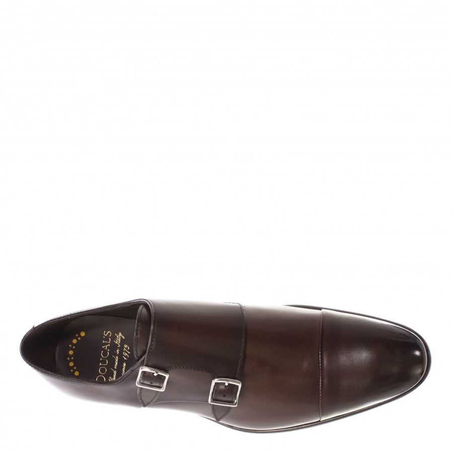 Men's Elegant Shoes DOUCAL'S Basquiat Ebano Leather Brown