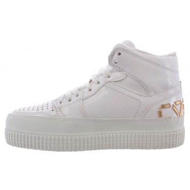 Women's High Top Sneakers Shoes CYCLE 371246 Vern Bianca Lux Oro Leather White