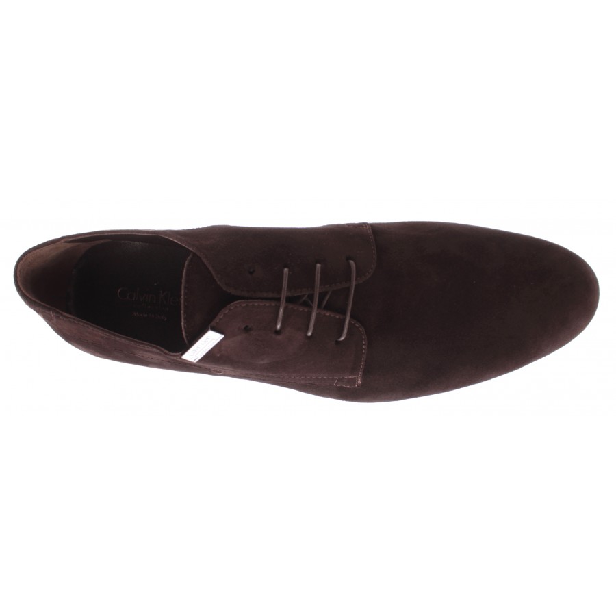Men's Classic Shoes CALVIN KLEIN Collection 1004 Camoscio Africa Suede Brown New